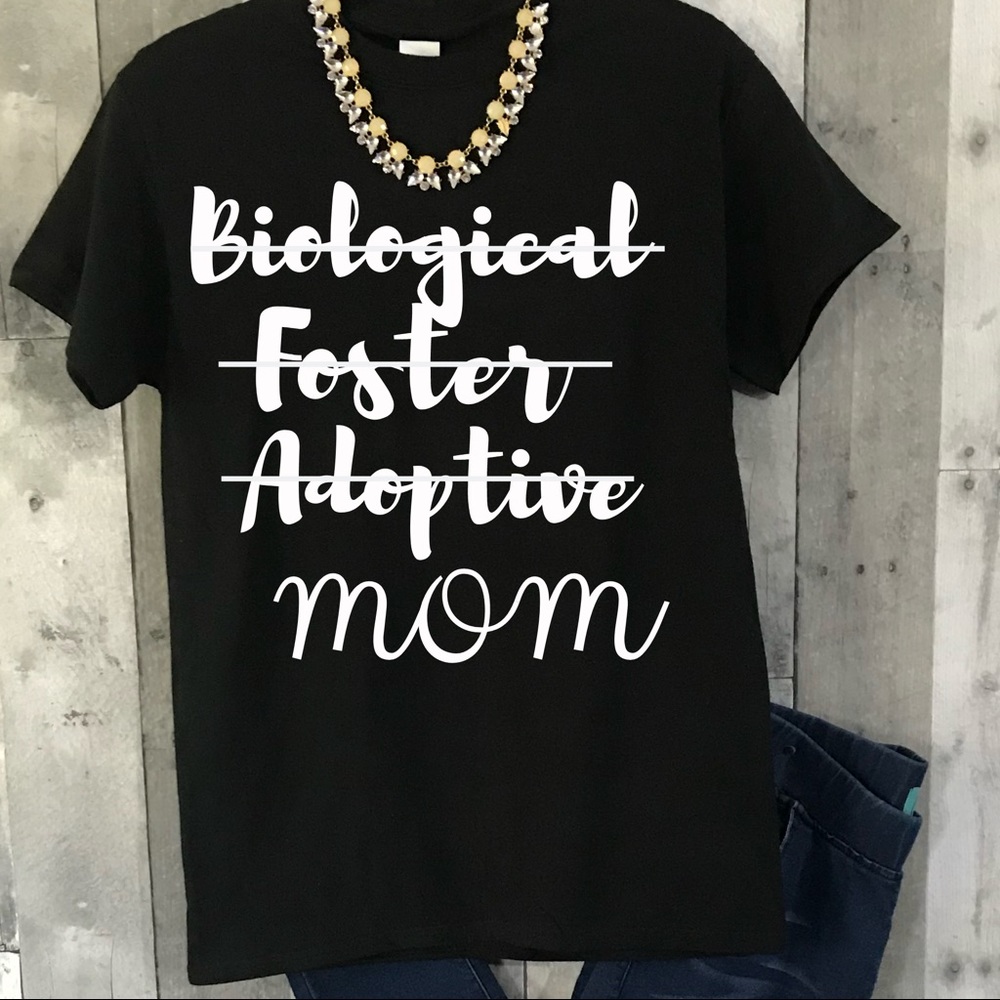 Adoption Foster Mom Graphic Tee Small-3Xl